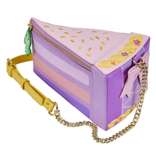 Bolso bandolera Cake Cosplay de Rapunzel Disney Loungefly en tonos lila y rosa