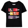 Camiseta infantil negra de Boruto con Sarada, Cho-Cho y Sumire