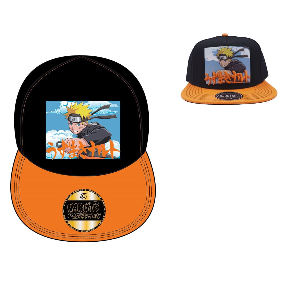 Gorra Naruto Junior negra y naranja con imagen de Naruto