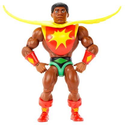Figura articulada Sun-Man de Masters of the Universe Origins con espada y escudo - 2