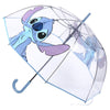 Paraguas transparente Stitch Disney de 60 cm con mango azul