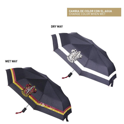 Paraguas plegable automático de Harry Potter Gryffindor que cambia de color con el agua