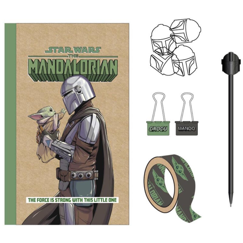 Set de papelería Star Wars The Mandalorian con Grogu y Mando - 3