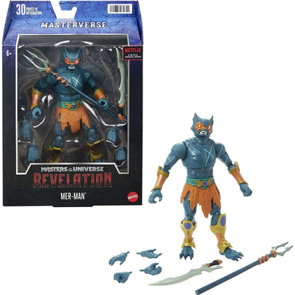 Figura articulada Mer Man de Masters of the Universe con espada y accesorios - 5