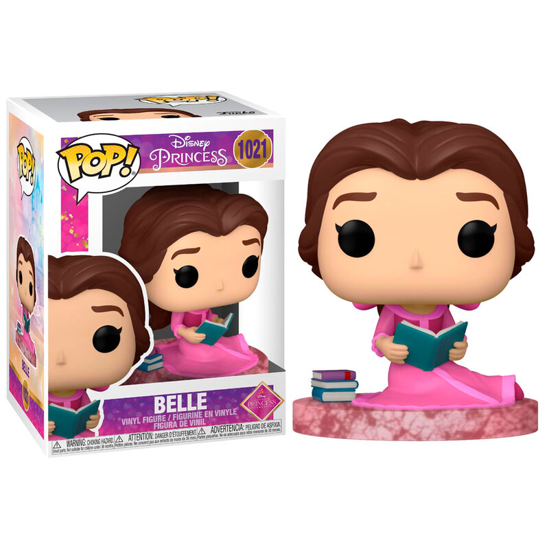 Figura Funko POP de Belle con vestido rosa y libro - 2