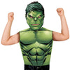 Disfraz infantil de Hulk con camiseta verde musculada y máscara