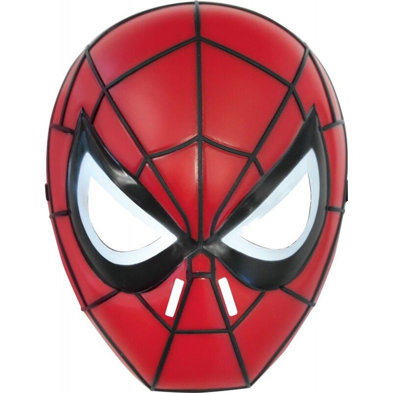 Máscara infantil roja de Spider-Man Marvel con telaraña negra