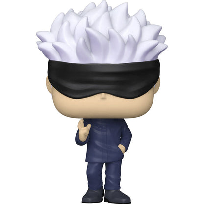 Figura Funko POP! de Gojo con pelo blanco y antifaz negro