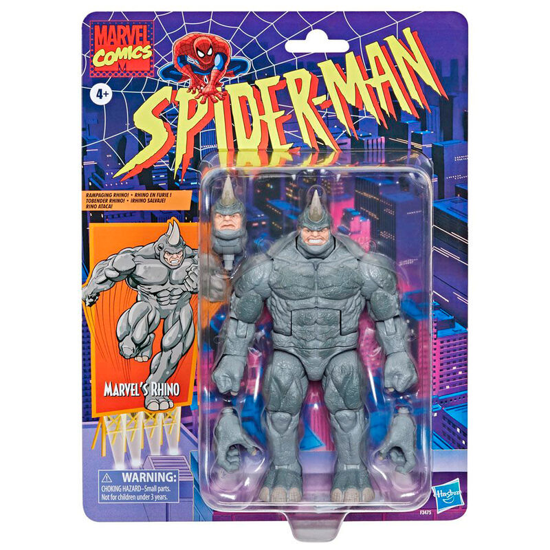Figura articulada de Rhino de Spider-Man Marvel Legends con cabeza y manos adicionales - 2