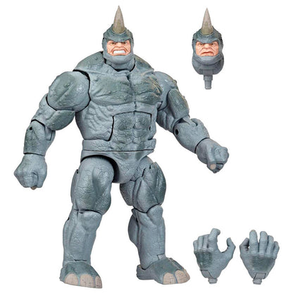 Figura articulada de Rhino de Spider-Man Marvel Legends con cabeza y manos adicionales