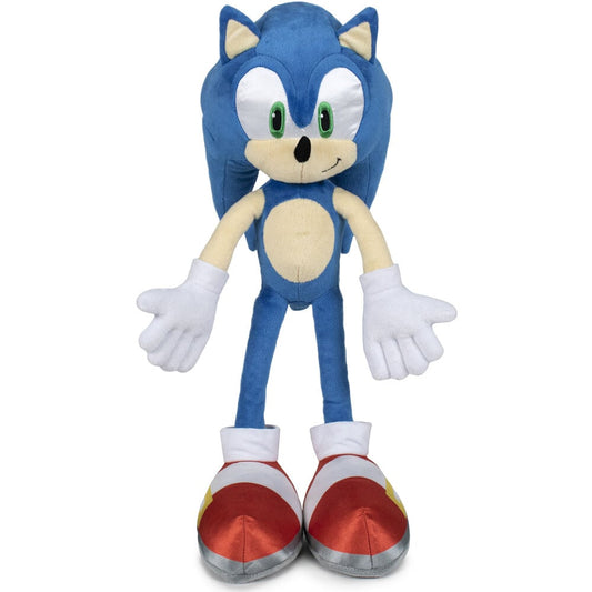 Peluche de Sonic de SEGA de color azul con guantes blancos y zapatillas rojas