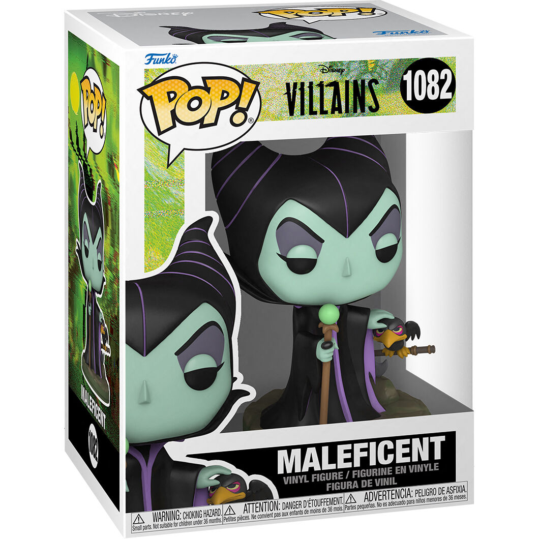 Figura Funko POP de Maleficent con cuervo y bastón - 3
