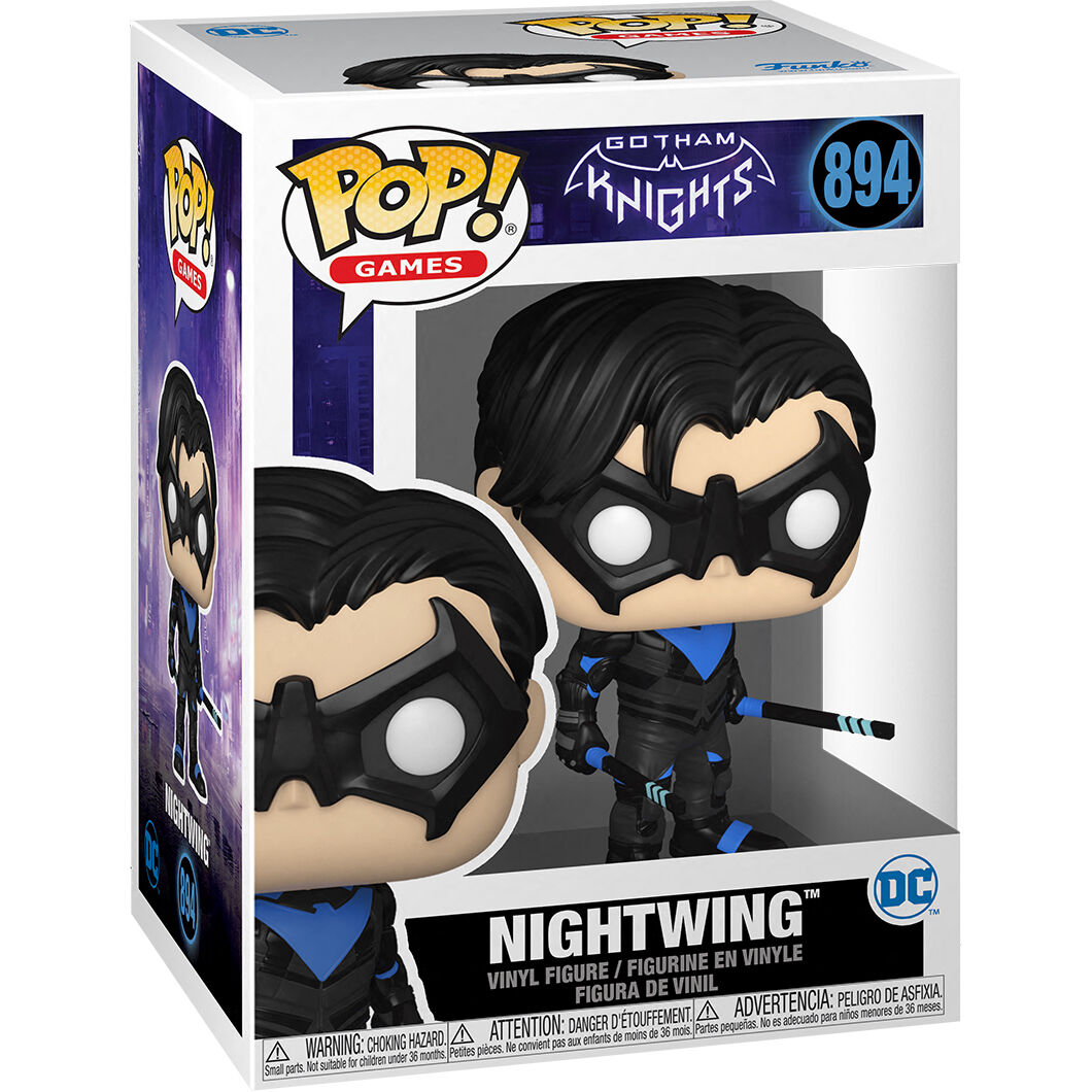 Figura Funko POP! de Nightwing de Gotham Knights en caja con ventana
