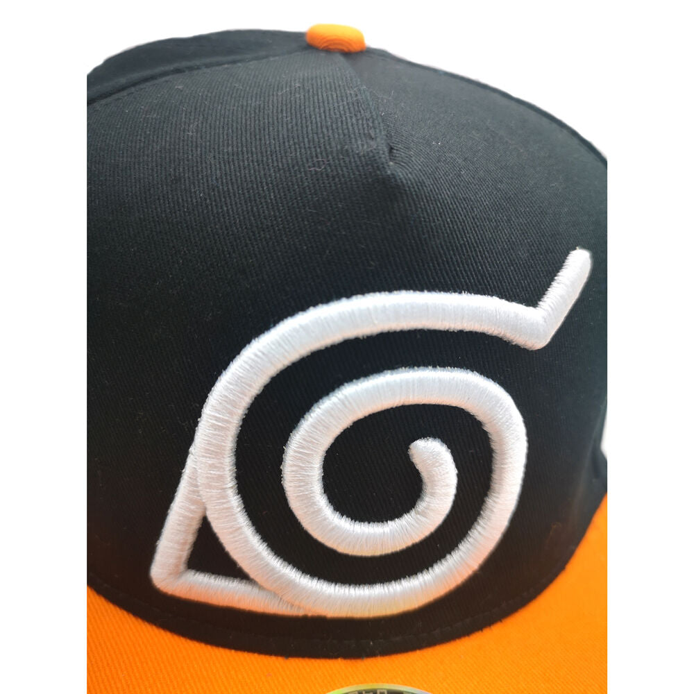 Gorra Naruto Junior negra con visera naranja y símbolo espiral blanco - 4