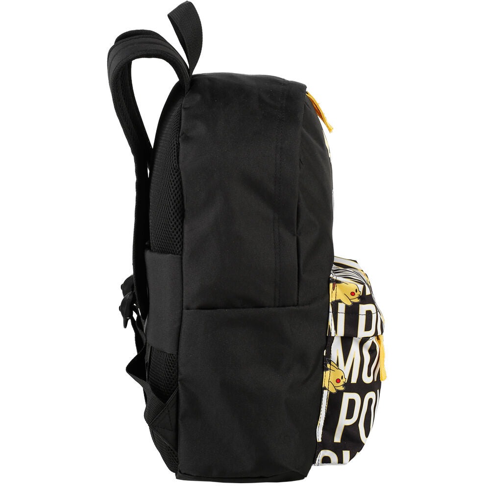 Mochila negra Pokémon con Pikachu y bolsillo frontal estampado - 3