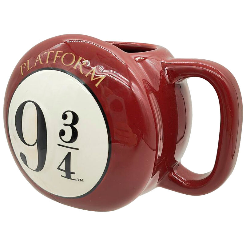 Taza 3D roja de Harry Potter con diseño del Andén 9¾