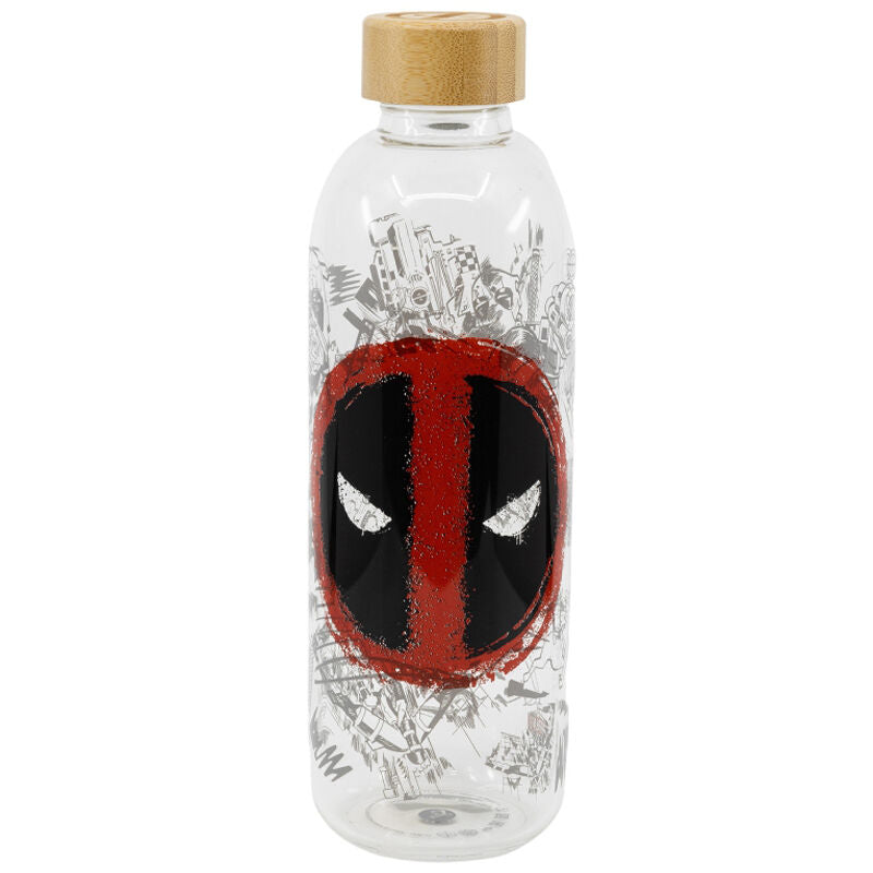 Botella de cristal Deadpool Marvel de 1030 ml con diseño de máscara