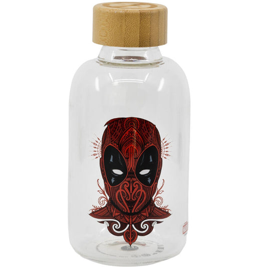 Botella de cristal Deadpool Marvel de 620 ml con tapón hermético - 2