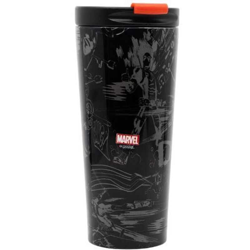 Vaso termo negro y rojo de Deadpool Marvel con tapa - 3