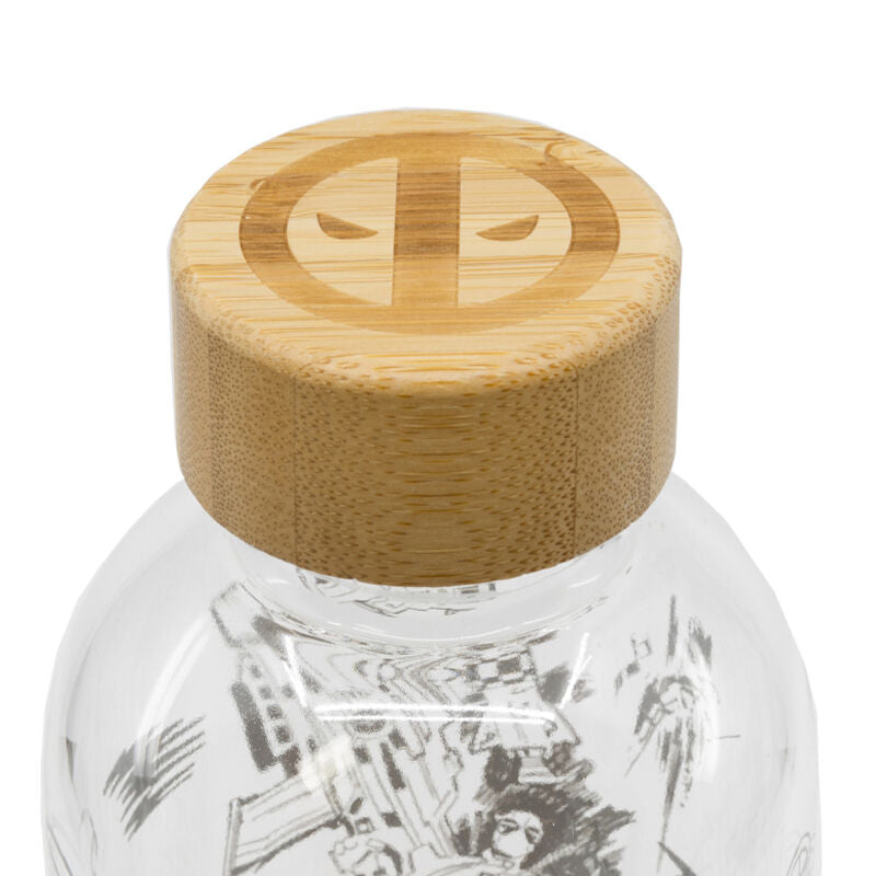 Botella de cristal Deadpool Marvel de 1030 ml con diseño de máscara - 3