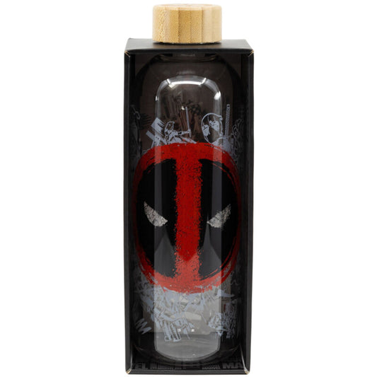 Botella de cristal Deadpool Marvel de 1030 ml con diseño de máscara - 4