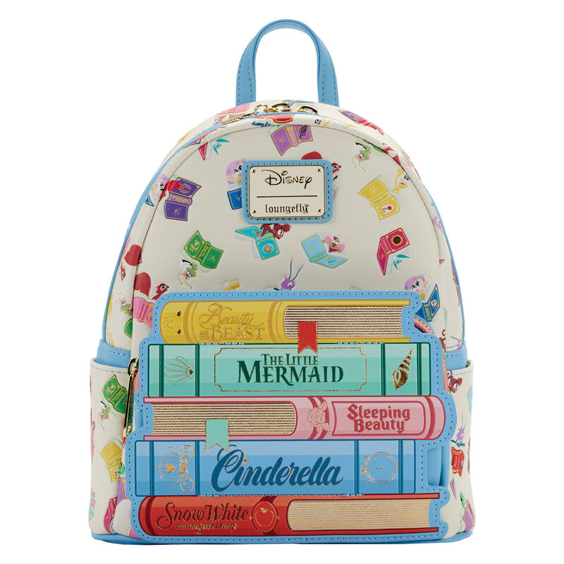 Mochila Loungefly Disney Princesas con libros clásicos de colores