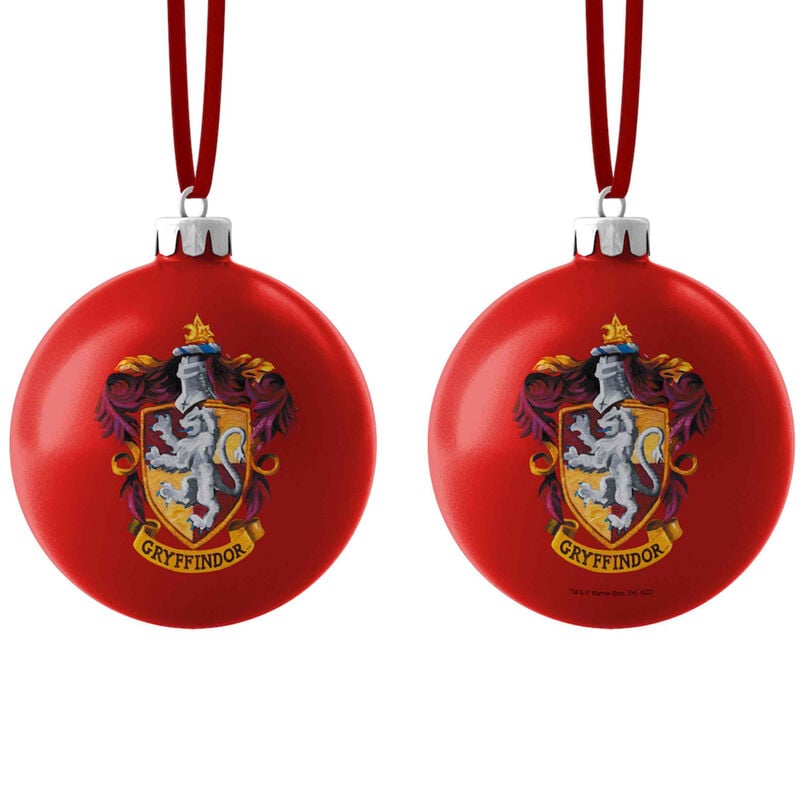 Bola de Navidad roja con escudo de Gryffindor de Harry Potter