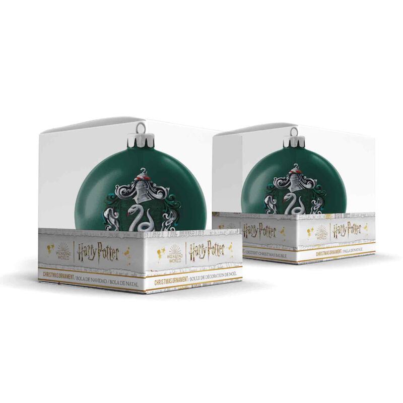 Bola de Navidad verde de Slytherin con escudo de Harry Potter - 2
