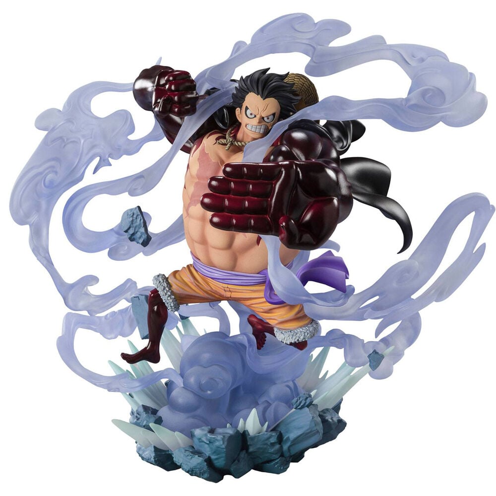 Figura Figuarts ZERO de Monkey D. Luffy de One Piece con efectos translúcidos y base rocosa