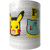 Hucha Pokémon blanca con Pikachu y Bulbasaur