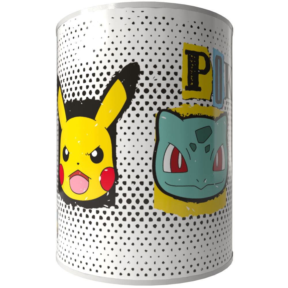 Hucha Pokémon blanca con Pikachu y Bulbasaur