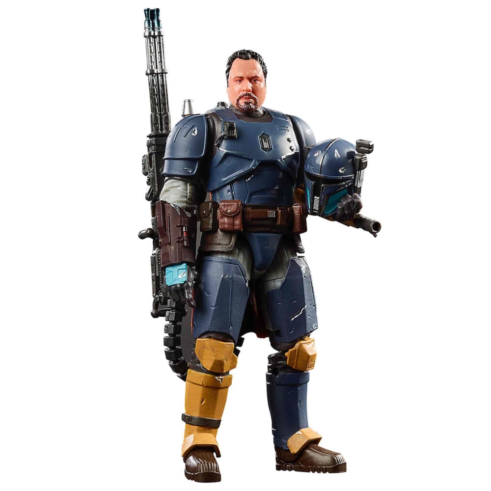 Figura articulada de Jon Favreau de The Mandalorian con armadura azul y accesorios