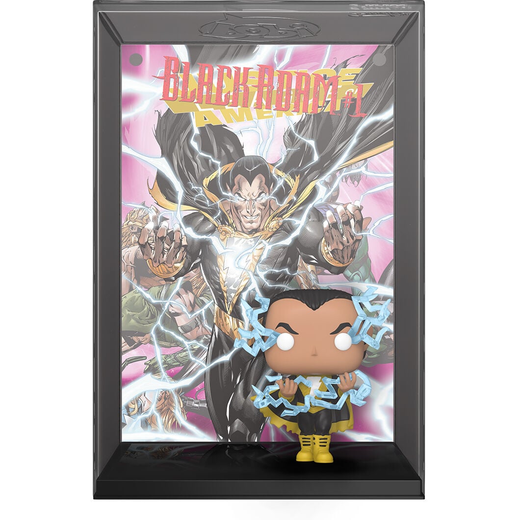 Figura FUNKO POP! Black Adam Comic Cover con fondo de cómic