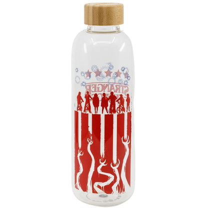 Botella de cristal Stranger Things de 1030 ml con diseño rojo y rosa - 3