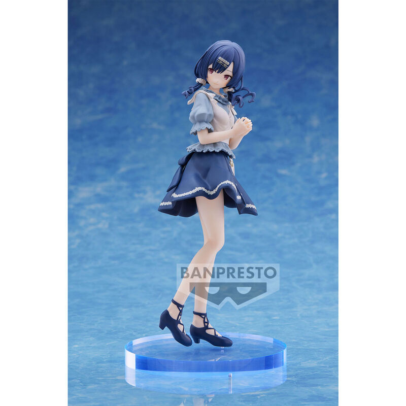 Figura de Rinze Morino de The Idolmaster: Shiny Colors con vestido azul y base transparente - 3