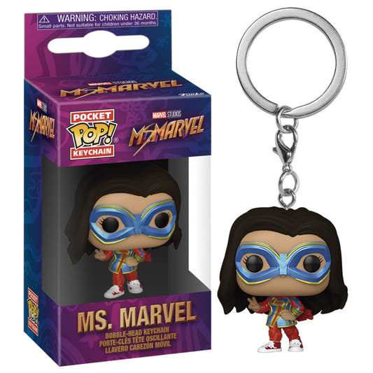 Llavero FUNKO Pocket POP de Ms. Marvel con máscara azul y amarilla - 2