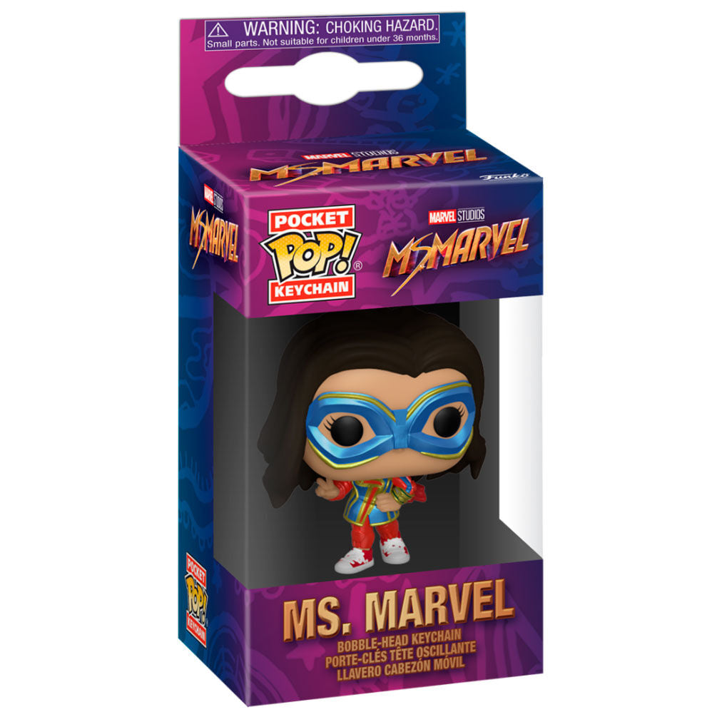Llavero FUNKO Pocket POP de Ms. Marvel con máscara azul y amarilla - 3
