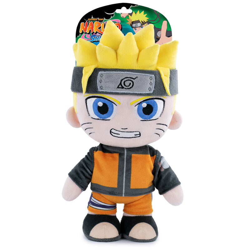 Peluche de Naruto Uzumaki de Naruto Shippuden con uniforme naranja y negro