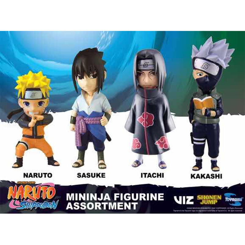 Figuras Mininja de Naruto Shippuden: Naruto, Sasuke, Itachi y Kakashi