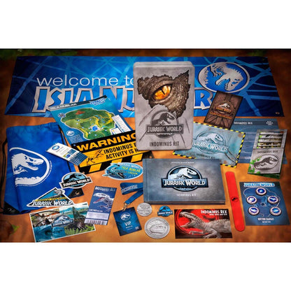 Kit Indominus Rex Jurassic World de Doctor Collector con caja y recuerdos coleccionables