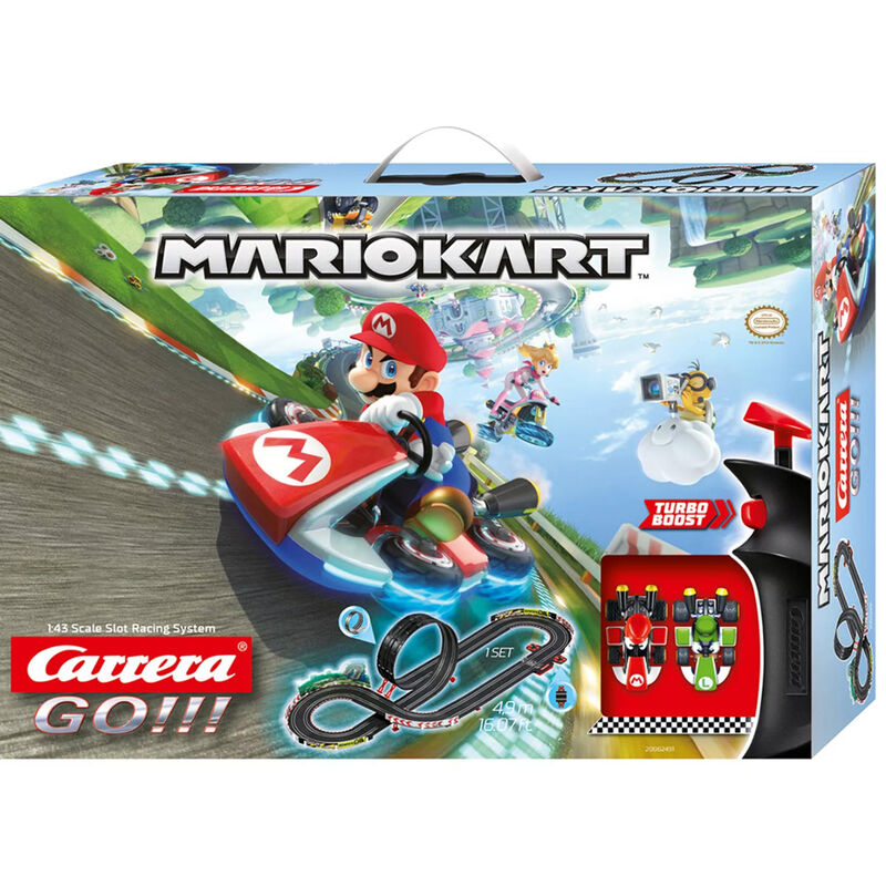 Circuito Carrera GO!!! de Mario Kart con karts de Mario y Luigi