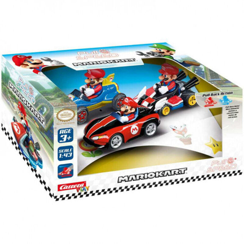 Set Carrera Pull Speed de tres coches Mario Kart