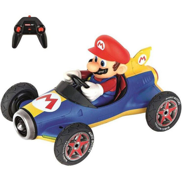 Coche teledirigido Carrera Mario Kart azul con Mario al volante - 2