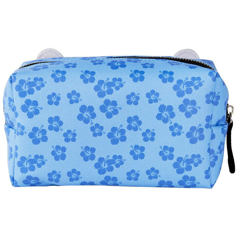Neceser azul de Stitch Disney con estampado floral y cremallera - 2