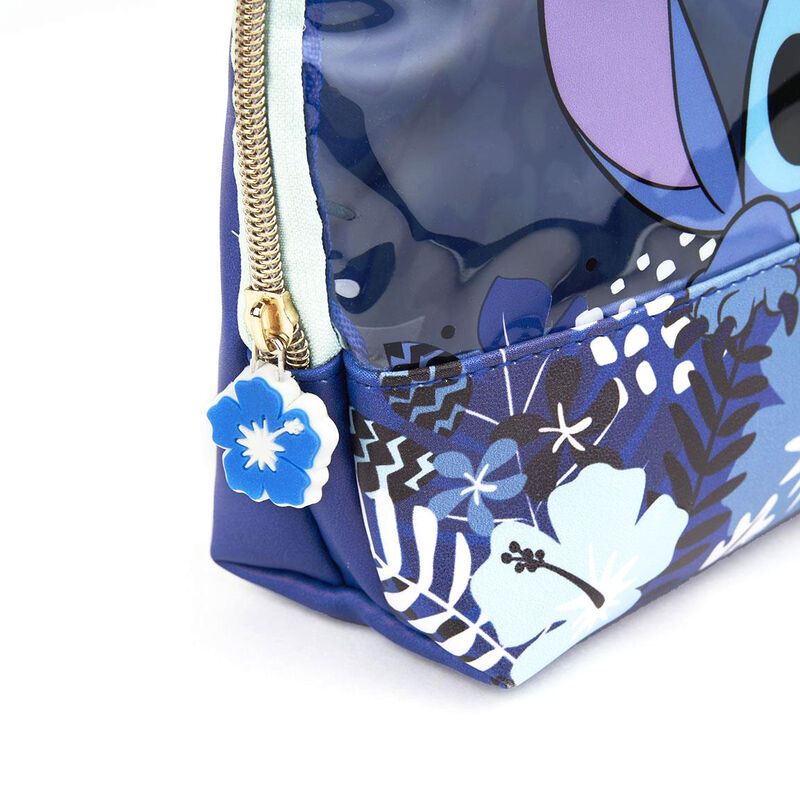 Neceser azul de Stitch Disney con estampado floral - 3