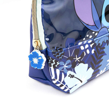 Neceser azul de Stitch Disney con estampado floral - 3