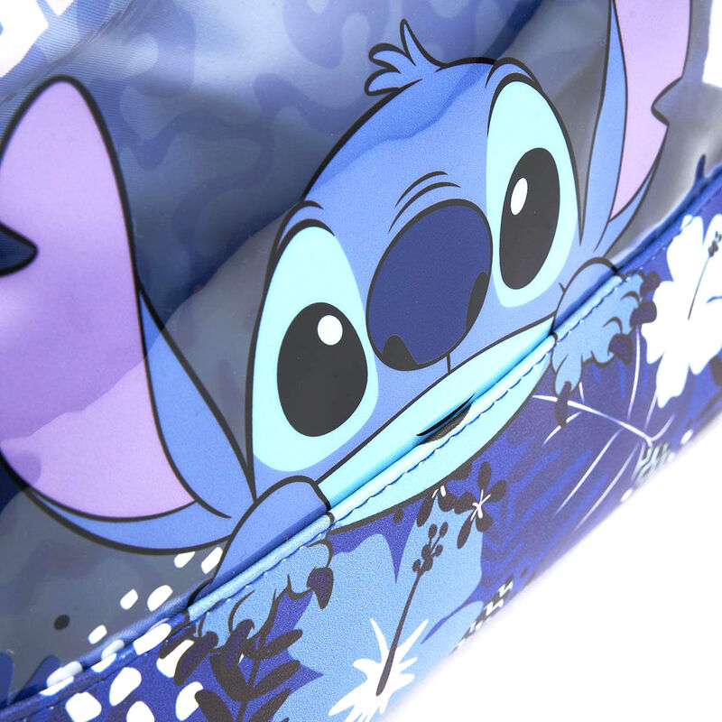 Neceser azul de Stitch Disney con estampado floral - 4
