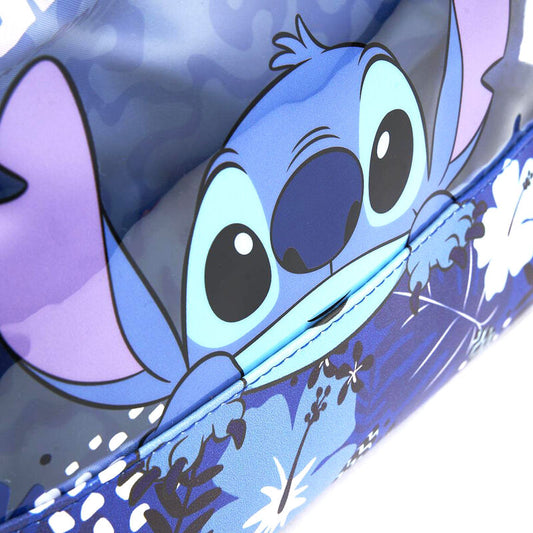 Neceser azul de Stitch Disney con estampado floral - 4