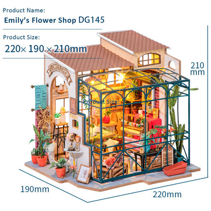 Maqueta ROBOTIME Emily’s Flower Shop con floristería en miniatura e iluminación LED - 7