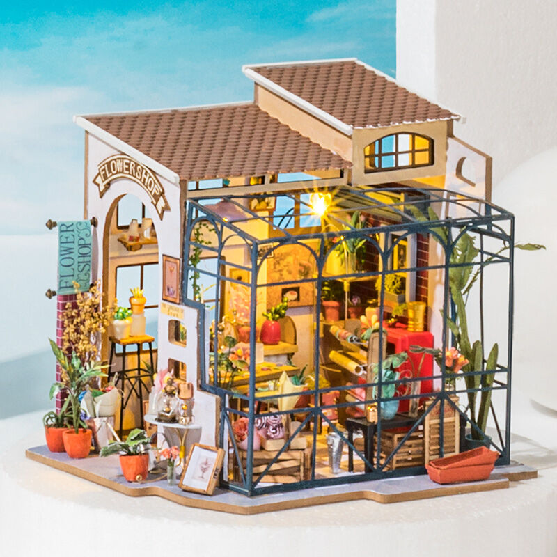 Maqueta ROBOTIME Emily’s Flower Shop con floristería en miniatura e iluminación LED - 8